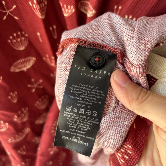 Ted Baker London Colves SS Printed Polo 100% cotton size 7 /US 3XL NWT - Picture 9 of 10